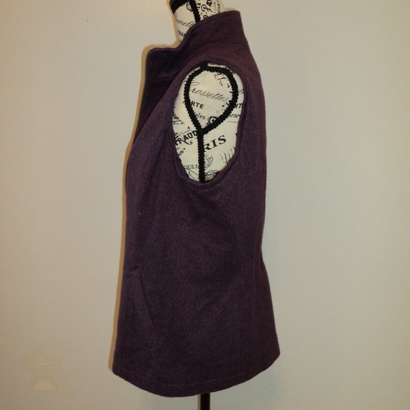Coldwater Creek Woman's Medium 10/12 Purple Vest Zipper Front Stand Up Collar - Picture 4 of 9